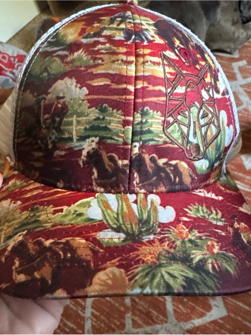 Coyote Cowgirl "Common Cactus" Trucker Snapback Mesh Baseball Cap - C2